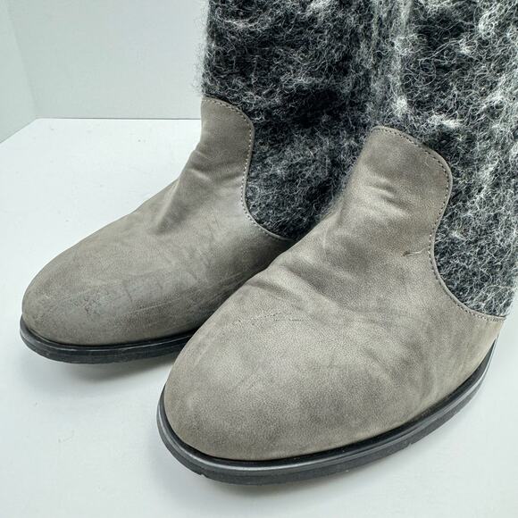 MukLuks Chloe Gray Wool Blend Shaft Western Cowgirl Ankle Boots Bootie - Picture 7 of 11